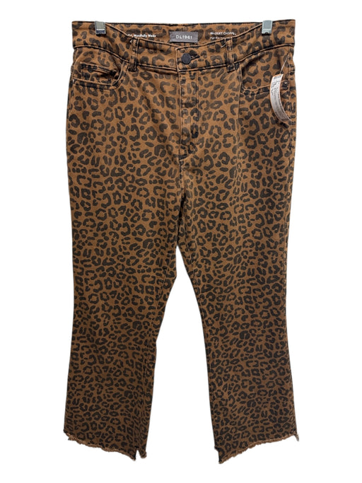 DL 1961 Size 31 Brown & Black Cotton Blend Denim zip fly Animal Print Jeans Brown & Black / 31