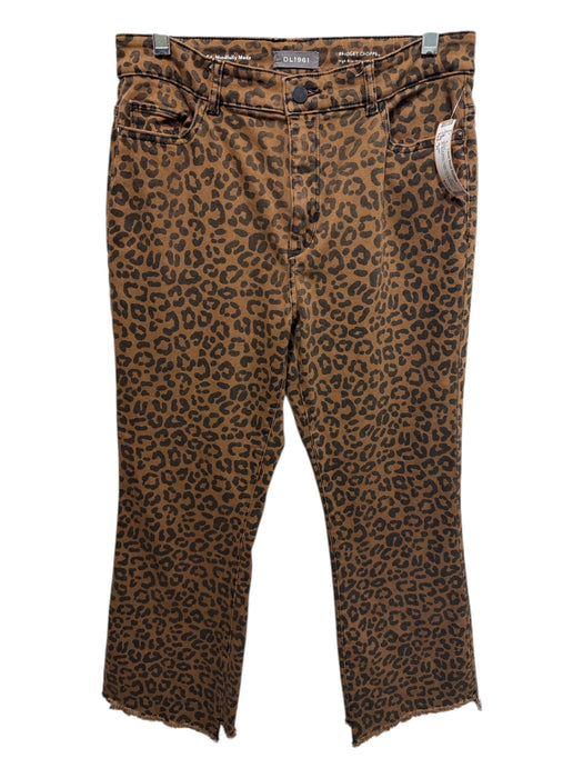 DL 1961 Size 31 Brown & Black Cotton Blend Denim zip fly Animal Print Jeans Brown & Black / 31