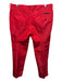 Prada Size 42 Red Silk & Polyester Zip Fly Pockets Pleat Trouser Pants Red / 42