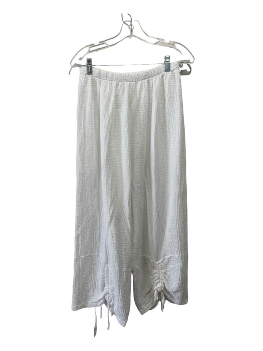 Bryn Walker Size XL/L White Cotton Gauze Funnel Neck Cinch Detail Pant Set White / XL/L