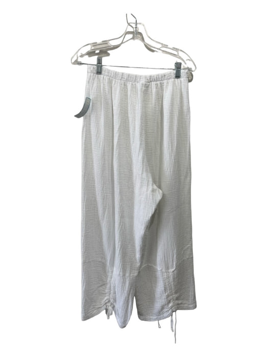 Bryn Walker Size XL/L White Cotton Gauze Funnel Neck Cinch Detail Pant Set White / XL/L