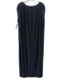 COS Size L Black Polyester Micropleat Crinkle Round Neck Midi Dress Black / L
