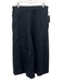 COS Size 12 Navy Blue Linen Elastic Waist High Rise Wide Leg Crop Pants Navy Blue / 12