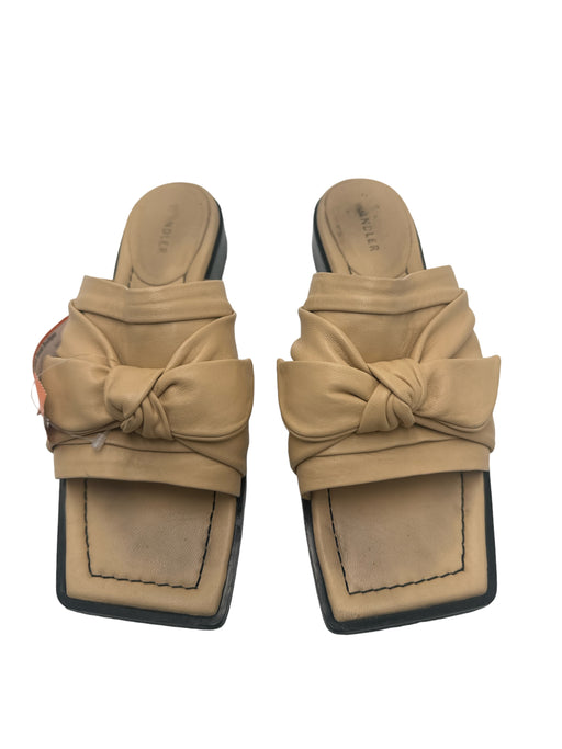 Wandler Shoe Size 39 Beige Leather Open Toe & Heel Knot Square Toe Sandals Beige / 39