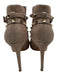 Valentino Shoe Size 39 Beige Suede Rockstud Peep Toe Ankle Strap Heel Booties Beige / 39