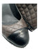 Chanel Shoe Size 39 Charcoal & Black Leather Quilted Cap Toe Chain Detail Pumps Charcoal & Black / 39