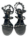 Valentino Shoe Size 39.5 Pewter Gunmetal Hardware Rockstud Strappy Sandals Pewter / 39.5