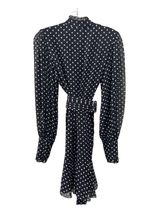 Alexis Size M Black & White Print Polyester Long Sleeve Polka Dot Belt Inc Dress Black & White Print / M