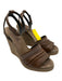 Brunello Cucinelli Shoe Size 39 Brown Leather Upper Raffia Monili Wedges Brown / 39