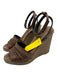 Brunello Cucinelli Shoe Size 39 Brown Leather Upper Raffia Monili Wedges Brown / 39