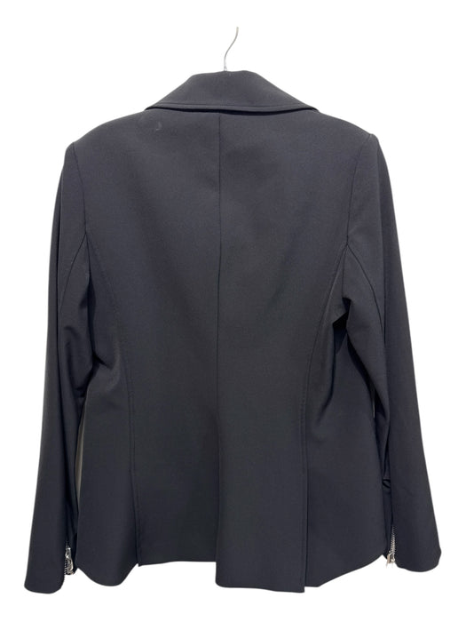 Veronica Beard Size 8 Black Nylon Blend Long Sleeve Asymetric Zip Jacket Black / 8