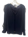 SeeByChloe Size 38 Navy Polyester Tie Neck Frilly Sleeves V Neck Top Navy / 38