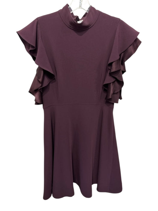 Cinq a Sept Size 6 Burgundy Triacetate Blend Tie Neck Keyhole Back Dress Burgundy / 6