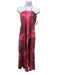 Mij by Michelle Jonas Size XS Red & Pink Silk Blend Halter Lace Trim Satin Dress Red & Pink / XS