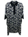 Rag & Bone Size XS Black & White Silk Floral Short Sleeve 1/4 Button Dress Black & White / XS