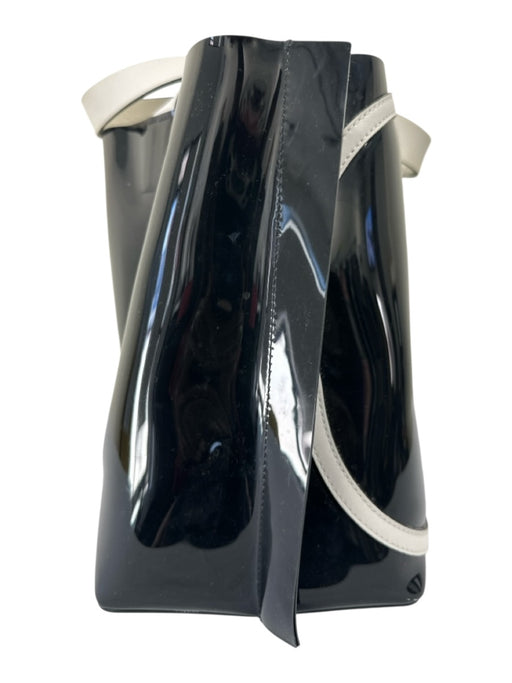Valentino Garavani Black & White PVC Top Handle Pouch included Logo Tote Bag Black & White / M