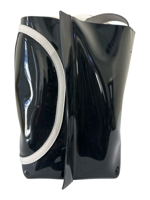 Valentino Garavani Black & White PVC Top Handle Pouch included Logo Tote Bag Black & White / M