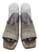 Brunello Cucinelli Shoe Size 39 Grey Leather Block Heel Open Toe Sandals Grey / 39