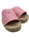 Gucci Shoe Size 39 Pink & Tan Canvas Espadrille Platform Rubber Outsole Sandals Pink & Tan / 39