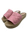 Gucci Shoe Size 39 Pink & Tan Canvas Espadrille Platform Rubber Outsole Sandals Pink & Tan / 39