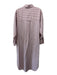 Mamene Size 0 Pink & Brown Cotton Striped Button Up Long Sleeve Shirt Dress Pink & Brown / 0