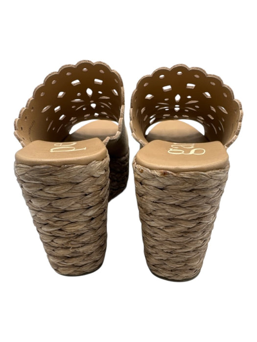 Pedro Garcia Shoe Size 39.5 Brown Suede Cut Outs Round Toe Raffia Sandals Brown / 39.5