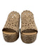 Pedro Garcia Shoe Size 39.5 Brown Suede Cut Outs Round Toe Raffia Sandals Brown / 39.5