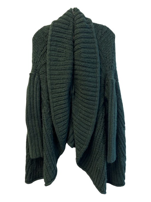 The Cue Size S Pine Green Acrylic Long Sleeve Knit Single Button Chunky Sweater Pine Green / S