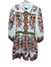 Cleobella Size S White, Brown & Multi Cotton & Linen Long puff sleeve Dress White, Brown & Multi / S