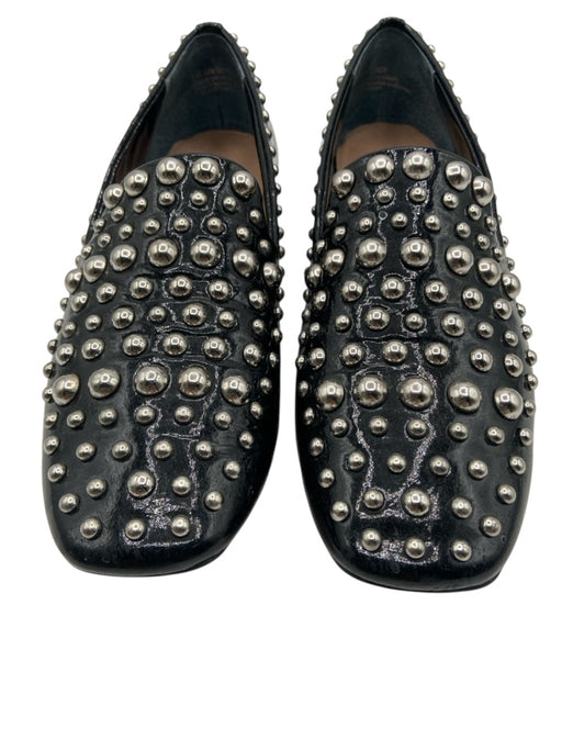 Halogen Shoe Size Est 5 Black & Silver Leather Upper Metallic Accent Loafers Black & Silver / Est 5