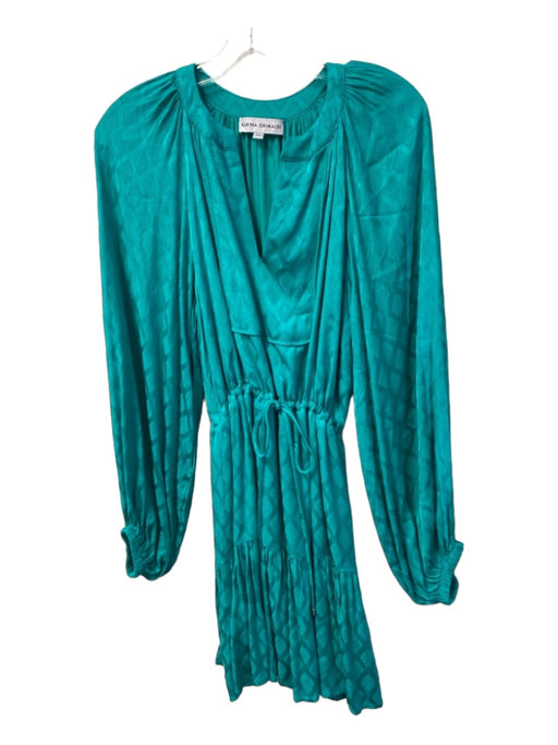 Karina Grimaldi Size XS Teal Green Viscose Blend round split neck Dress Teal Green / XS