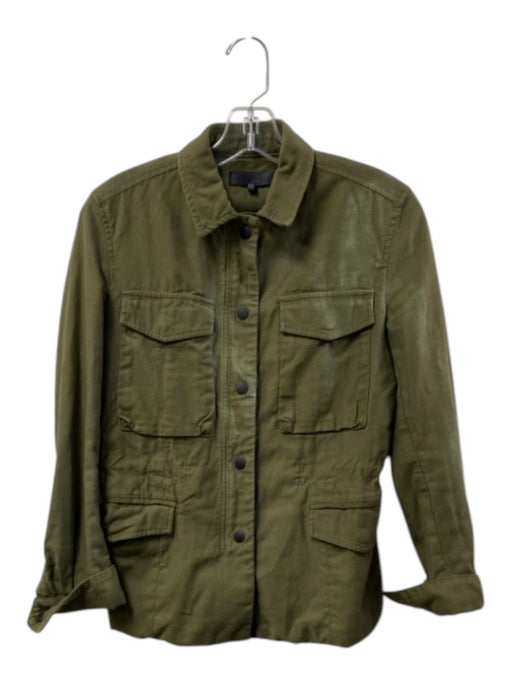 Rag & Bone Size XS Army Green No Fabric Tag Front Zip Snap Closure Jacket Army Green / XS