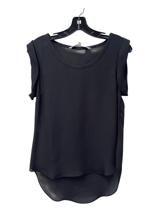 Veronica Beard Size 4 Black Silk Round Neck Sleeveless Semi Sheer Top Black / 4