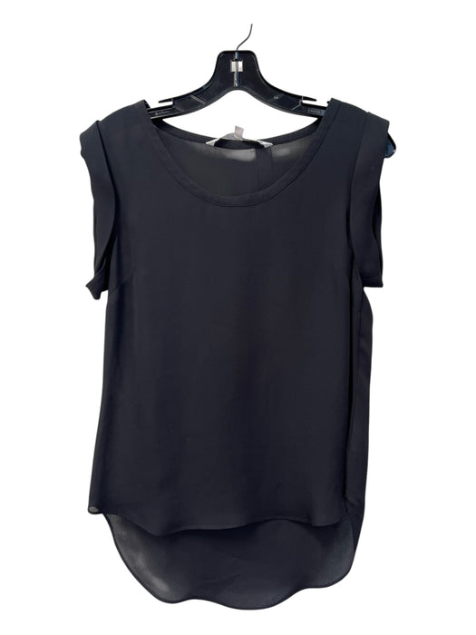 Veronica Beard Size 4 Black Silk Round Neck Sleeveless Semi Sheer Top Black / 4
