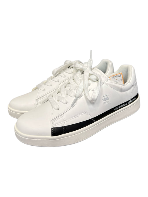 G Star Raw Shoe Size 8 White Synthetic Almond Toe lace up Side Stripes Shoes White / 8