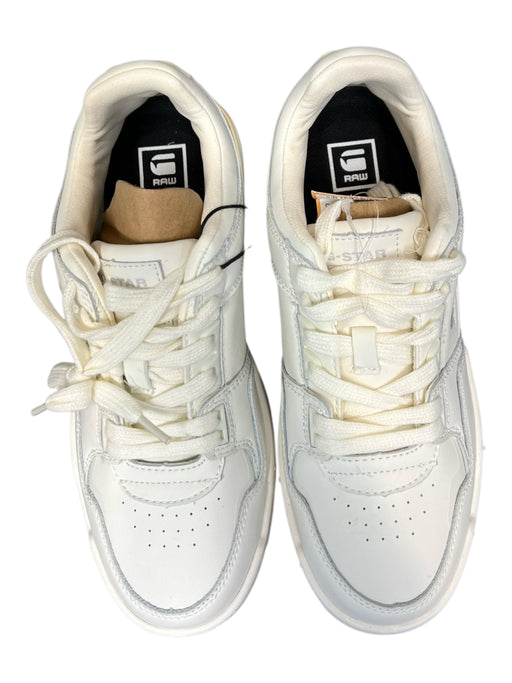 G Star Raw Shoe Size 8 Cream Manmade Material Almond Toe lace up Low Top Shoes Cream / 8