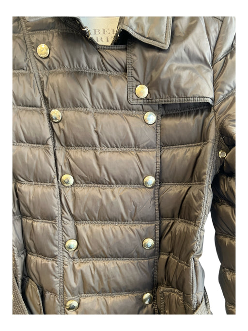 Burberry Brit Size XS Green Polymide Goose Down Puffer Epaulets Pockets Jacket Green / XS