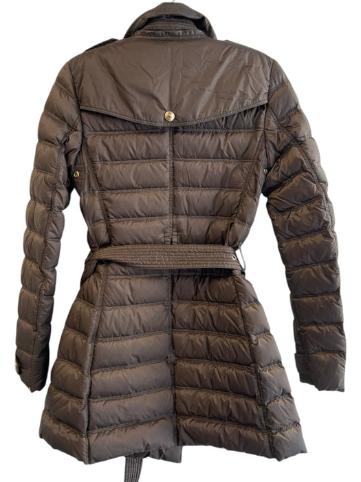 Burberry Brit Size XS Green Polymide Goose Down Puffer Epaulets Pockets Jacket Green / XS