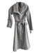 Cole Haan Signature Gray Wool Blend Zipper Heathered Tie Belt Long Coat Gray / 4