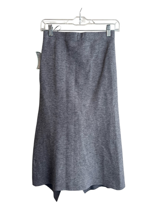 C/Meo Collective Size M Gray Viscose Blend Heathered Ruffle Front Slit Skirt Gray / M