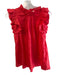 Marie Oliver Size Small Red Orange Silk & Cotton Sleeveless Ruffles Top Red Orange / Small