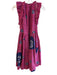 Ulla Johnson Size Est Small Purple & Navy Cotton High Ruffle Neck Pockets Dress Purple & Navy / Est Small