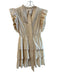 Marie Oliver Size XS Light Beige Cotton Sleeveless Ruffle Accents Tiered Dress Light Beige / XS