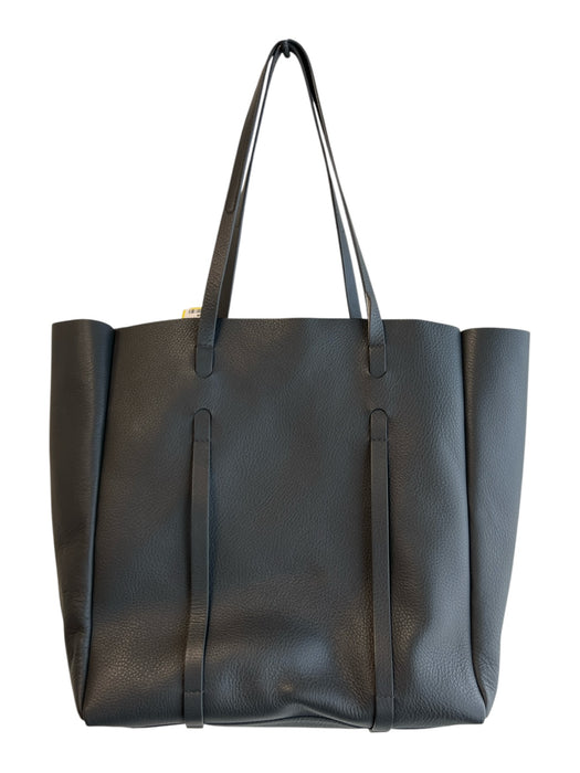 Balenciaga Gray Soft Leather Structured Minimalist Logo Top Handle Bag Gray / Large