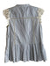 Sea New York Size 4 Blue & White 100% Cotton Sleeveless Lace Detail Top Blue & White / 4