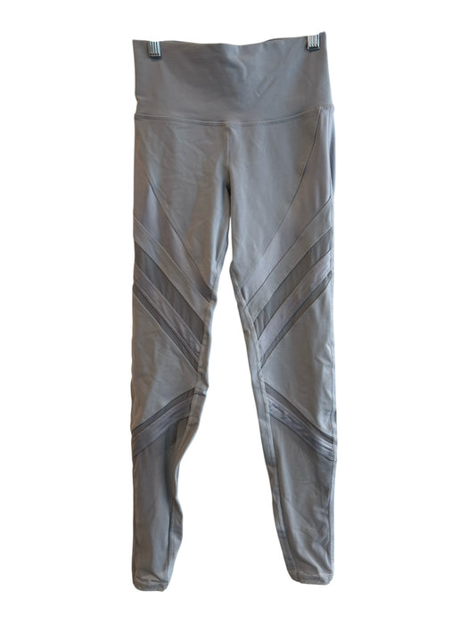 Alo Size S Gray Nylon Blend Mid Rise solid color Sheer Detail Leggings Gray / S