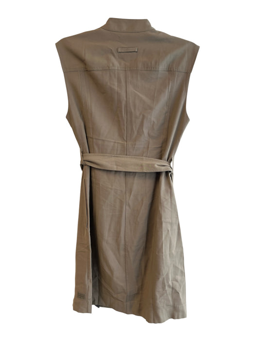 G Star Raw Size S Olive Green Viscose stand collar Cap Sleeve Zip Front Dress Olive Green / S