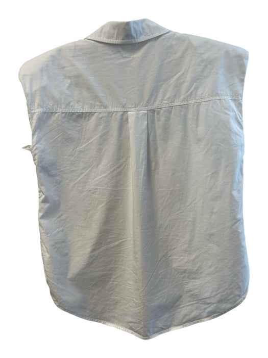 Veronica Beard Jeans Size S White Cotton Collar Button Up Sleeveless Top White / S