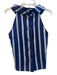Sail To Sable Size S Blue No Fabric Tag Halter Back Button Sleeveless Stripe Top Blue / S
