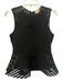 JOA Size Small Black No Fabric Tag Mesh Stripe Back Zip Sleeveless Top Black / Small